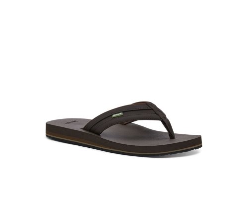Tong Sanuk Ziggy Water-Friendly Homme - Marron Foncé EPKGAW387